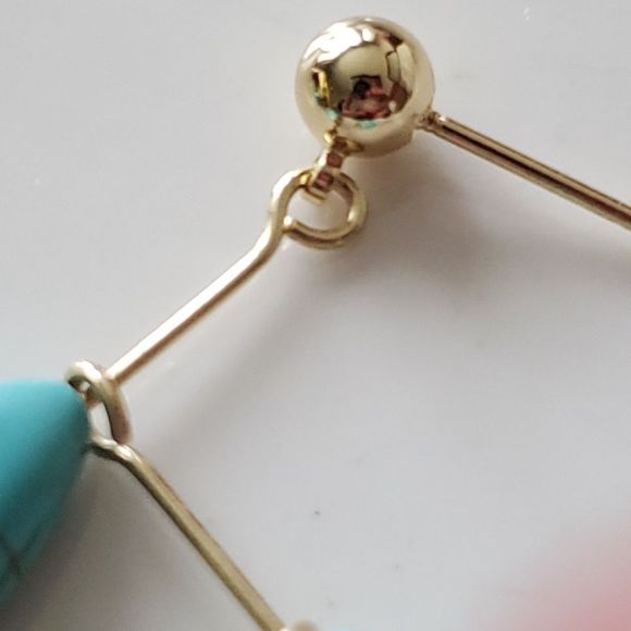 New! FP Chandelier Natural Stone Dangle Earrings - Picture 9 of 10